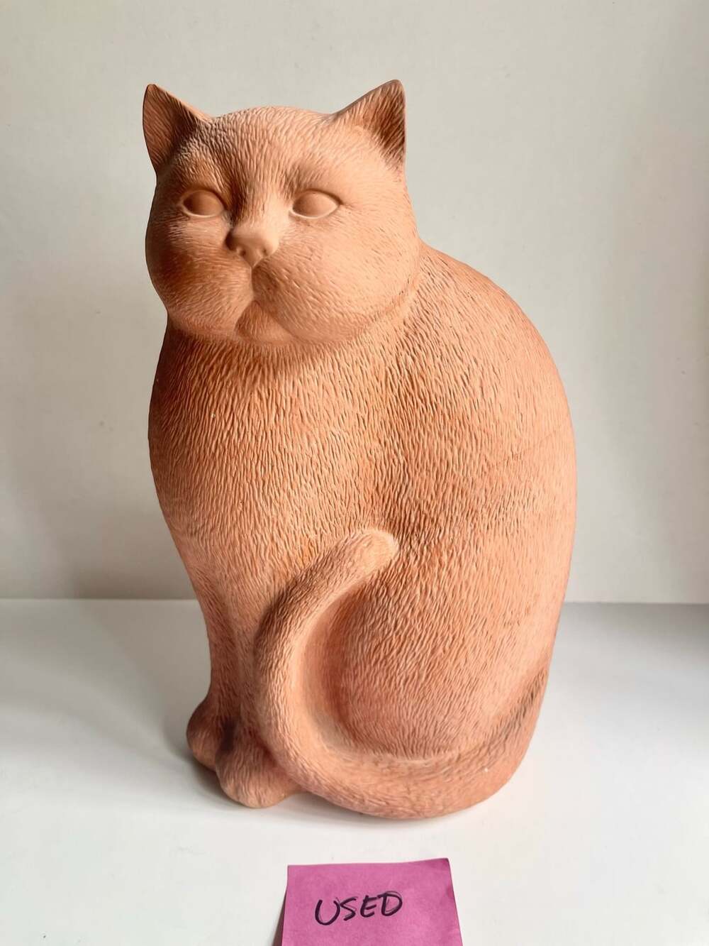 Terracotta Cat Figurine Made in Taiwan Sitting Sculpture Plant Pot
